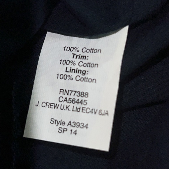 J. Crew Cotton Eyelet Dress w/Collar and Hidden Button Placket Size 4P Navy - Picture 14 of 14